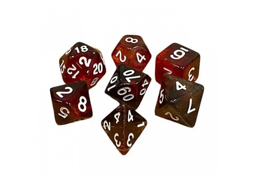 Набір кубиків Double Color Glitter 7 Dice Set - Black-Red , 7 шт. (g7dglitdc13)