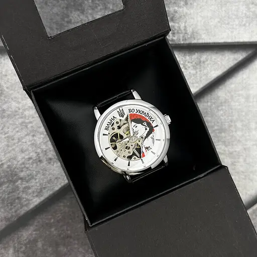 Наручний годинник жіночий 022 Silver-Black Mechanic Вільна бо Українка Patriot acs0030979 - фото 3