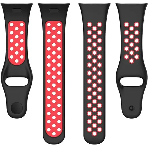 Ремешок DK для Xiaomi Redmi Watch 3 Silicone Sport Band Nike (black / red) - фото 3