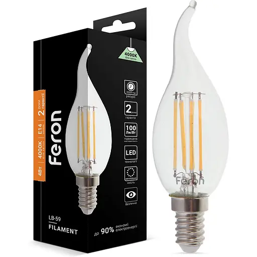 Світлодіодна лампа Feron LB-59 CF37 230V 4W E14 4000K (1522)