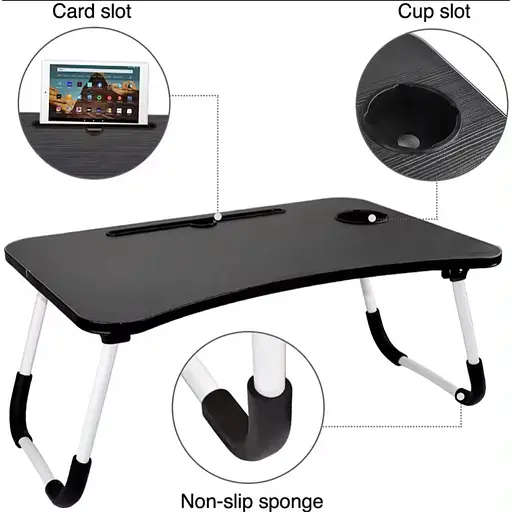 Складаний столик підставка для ноутбука в ліжко Laptop table з підстаканником в асортименті - фото 5