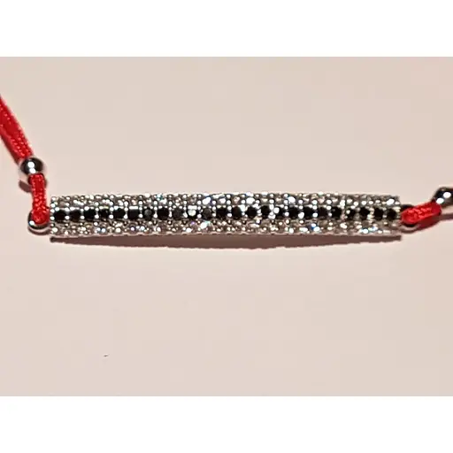 Браслет из текстиля Qvaliz с серебряными вставками и фианитами. 905-00580 16,5 - фото 2