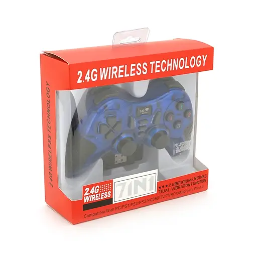 Бездротовий геймпад Voltronic 7-в-1 для PC, PS1–PS3, TV Box та Android синій - фото 5