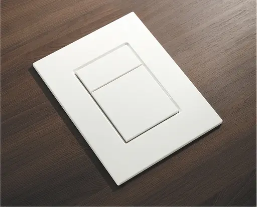 Панель змиву пластикова Koer KT-0607-03 157x198x3mm, кнопка квадратна біла KR5714, Білий - фото 3