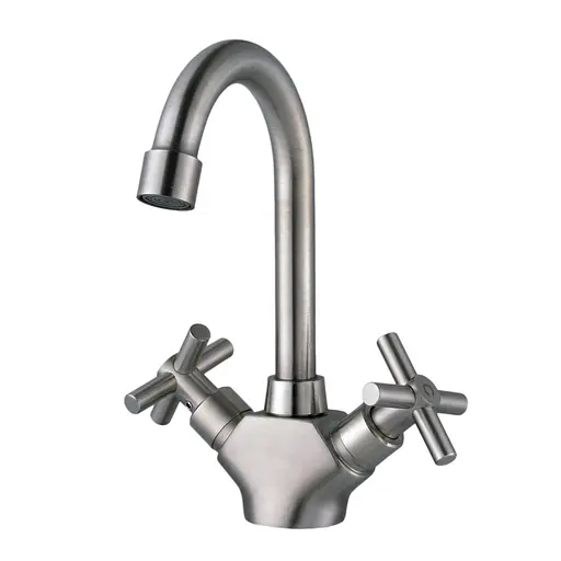 Смеситель для умывальника Globus Lux Dukat SD2-101 Нержавеющая сталь - фото 1