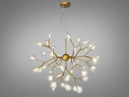 Красочная люстра "Светлячок", 45 ламп, золото сатин - фото 1