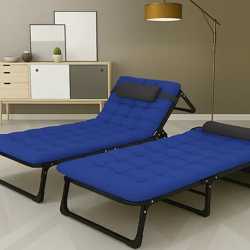 Розкладне ліжко з матрацом і подушкою Leobro Blue (LB-FB-A1-BLU) - фото 2