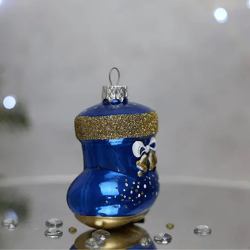 Ялинкова прикраса Санта Шоп Новорічний чобіток скло (4820001154986) - фото 2