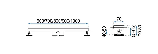 Душовий канал Rea Pure Neo 80 см brushed copper REA-G8022 - фото 3