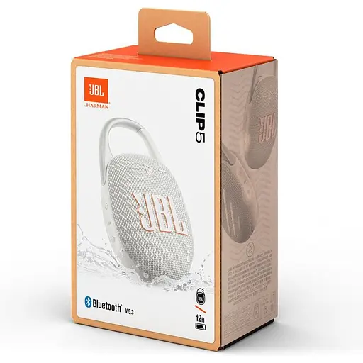 Портативна колонка JBL Clip 5 White (JBLCLIP5WHT) - фото 9