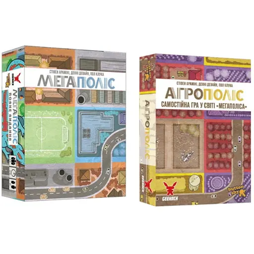 Настольная игра Geekach Games Мегаполис + Агрополис (укр.) (GKCH201sp+1) - фото 1