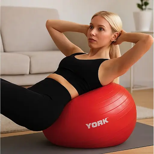 Фитбол York Fitness 55см красный + насос - фото 6