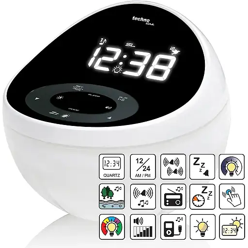Часы настольные с радио Technoline WT500 Black/White (WT500) - фото 5