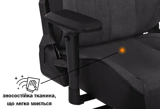 Геймерське крісло GT Racer чорне з темно-сірим (X-8009 Fabric Dark Gray/Black XL) - фото 7