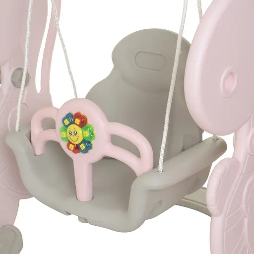 Дитяча гірка-гойдалка BAMBI YG2020-2-8 з баскетбольним кільцем, ш153-г195-в110см, рожева - фото 4