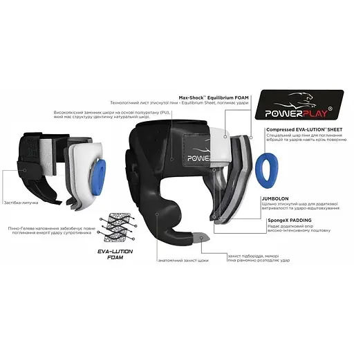 Боксерский турнирный шлем PowerPlay 3045 S Black - фото 4