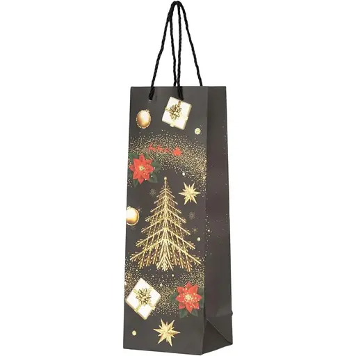 Пакет подарунковий новорічний Ялинка DW631 12х35х9 см Різнокольоровий (2002014543885)(NY) - фото 1