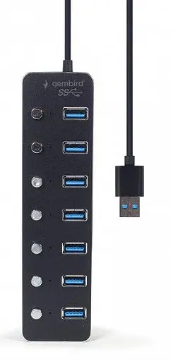 USB-Хаб Gembird UHB-U3P7P-01 на 7 портiв USB 3.0 (UHB-U3P7P-01) - фото 3