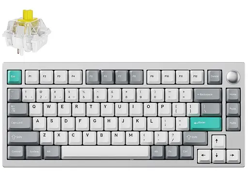 Клавиатура Lemokey P1 Pro Keychron Super Banana Wireless EN/UKR RGB Space Silver (P1P-X4-UA) - фото 1