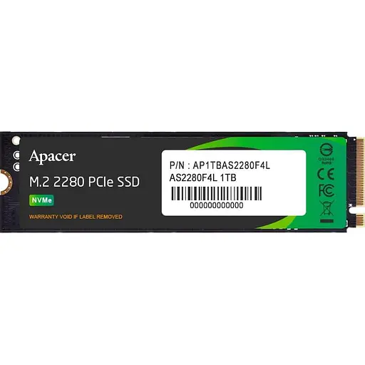 Накопитель SSD Apacer m.2 NVMe 1TB PCIe 5.0x4 3D Nand (AP1TBAS2280F4L-1) - фото 1