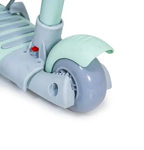 Дитячий триколісний самокат 5 в 1 з підсвічуванням, кошиком та батьківською ручкою Galaktika Dino Зелений - фото 5