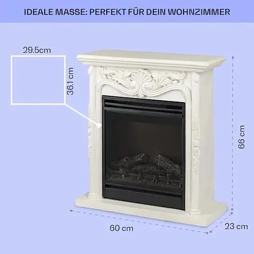 Електричний камін Klarstein Etna Pozzolana 1800 Вт білий (10035041) - фото 3