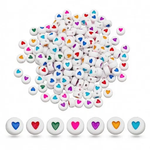 Декоративні намистинки для творчості Серця Dom Busin УТ100031343 в упаковці 170 шт - фото 1