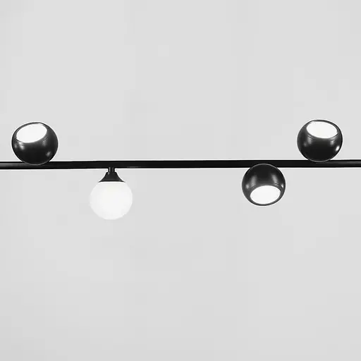 Видовжена підвісна люстра SIMPLE у чорному каркасі 120 см | Line F | Арт. SG33/6 BK - фото 2