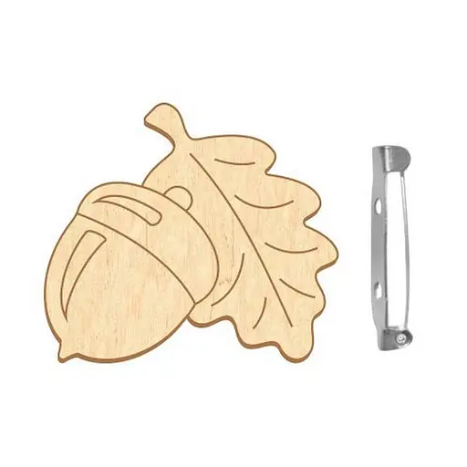 Заготовка броши для раскрашивания "Желудь с дубовым листом" Fabrika Decoru FDZB-103 - фото 1