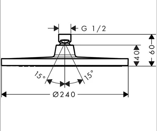 Верхний душ Hansgrohe Crometta S 240 1jet EcoSmart 9л/мин белый/ хром 26724000, Хром - фото 2