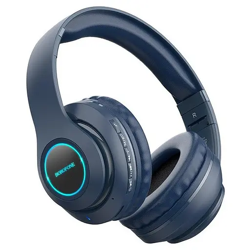 Бездротові накладні навушники Bluetooth BOROFONE BO17 синій - фото 2