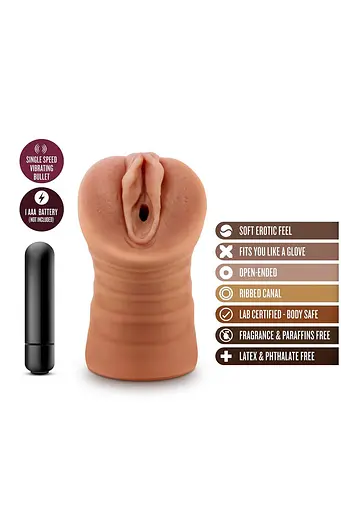 Мастурбатор Blush M For Men Julieta с вибрацией коричневый - фото 5