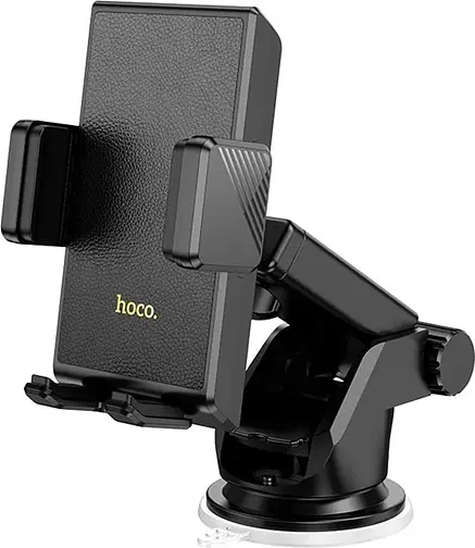 Автомобильный держатель Hoco H49 для телефона на лобовое стекло и приборную панель угол поворота 360 Черный - фото 1