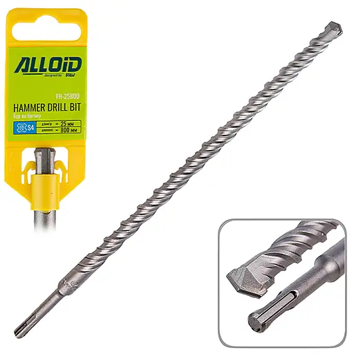 Бур по бетону Alloid Building Tools SDS-plus S4 25x800 мм (FH-25800) - фото 1