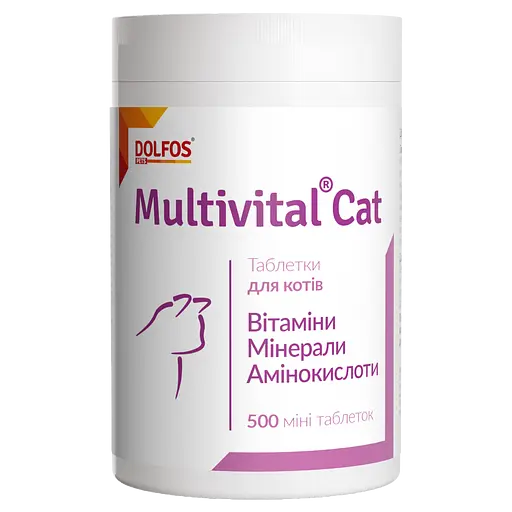 Вітамінно-мінеральна добавка Dolfos Multivital Cat 500 міні таблеток (190-500)