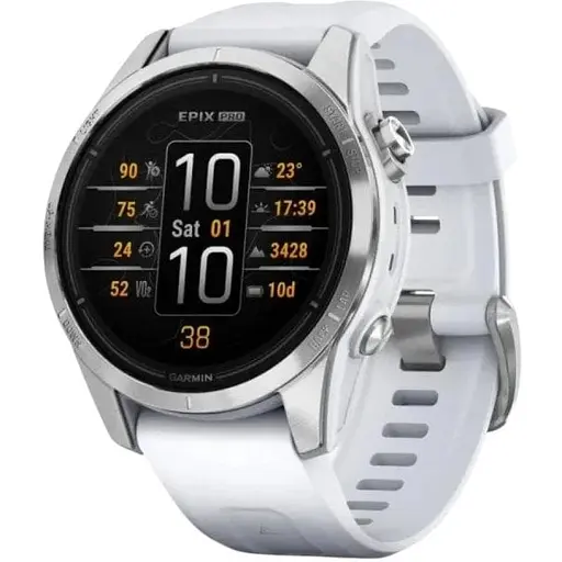 Смарт-часы Garmin Epix Pro Gen 2 42 mm Silver w. Whitestone Band (010-02802-00/01)