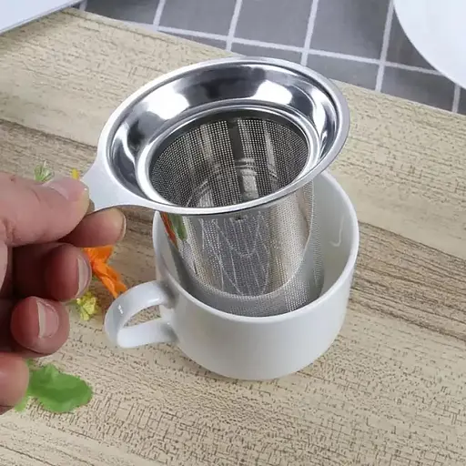 Ситечко для заваривания чая и кофе из нержавеющей стали (диаметр сита 8.8 см) Серебристый 88191 - фото 7