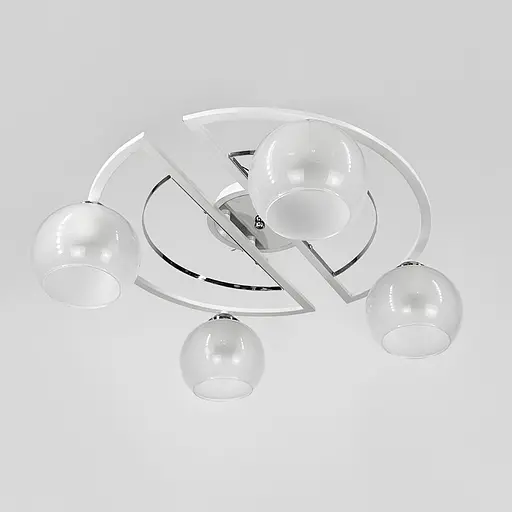 Білосніжна стельова люстра на 4 плафони Ø 47 см | Арт. 51795/4 CH+WT+WT | Line F - фото 4