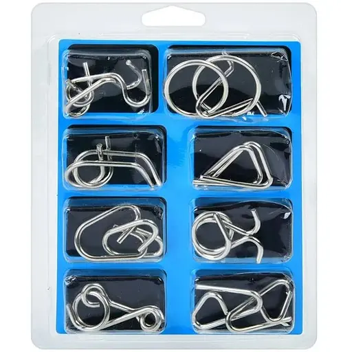 Набор металлических головоломок Bambi Metal Puzzle 8 штук в наборе Blue 808A-C-B