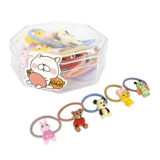 Детские резинки для волос Веселые животные La-beauty 0108-308 в коробочке мини - фото 1