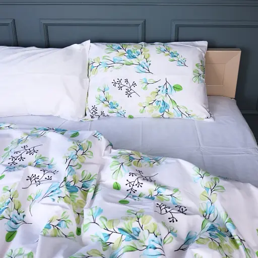 Простирадло MirSon Бязь 17-0707 Spring Branches 150х220 см біле (2200010618495) - фото 4