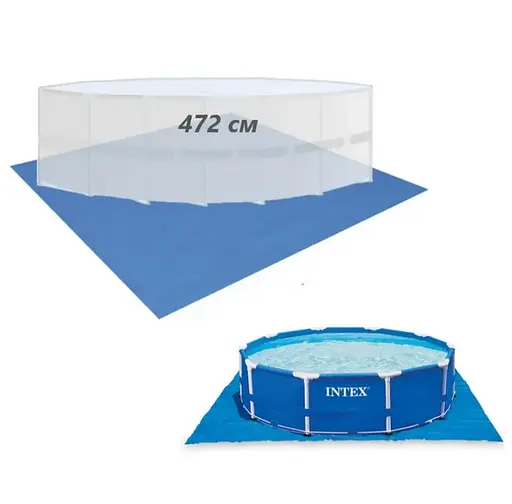 Подстилка для бассейнов 28048 Intex диаметром от 244 до 457 см (472х472см), в коробке (6941057404059) - фото 3