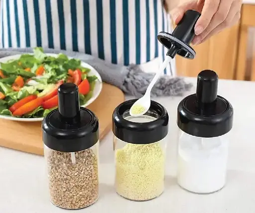 Набор для специй на подставке Spice rotating bottles JM-620 6 баночек Черный - фото 4