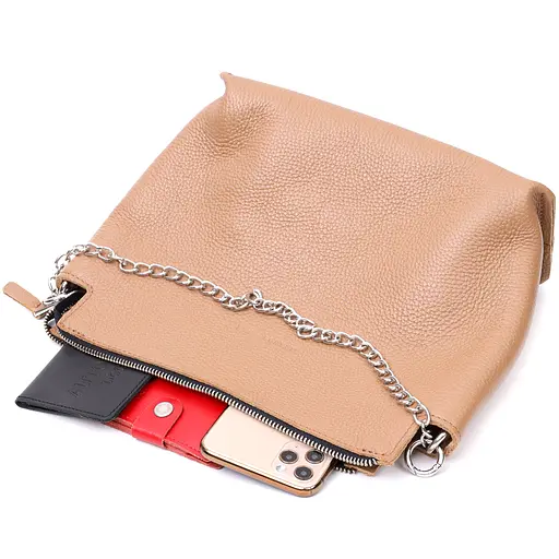 Кожаная женская сумка Grande Pelle 26х22х13 см sum0023605 - фото 7