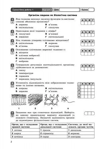 Біологія. Зошит для контролю навчальних досягнень учнів 8 клас - фото 2