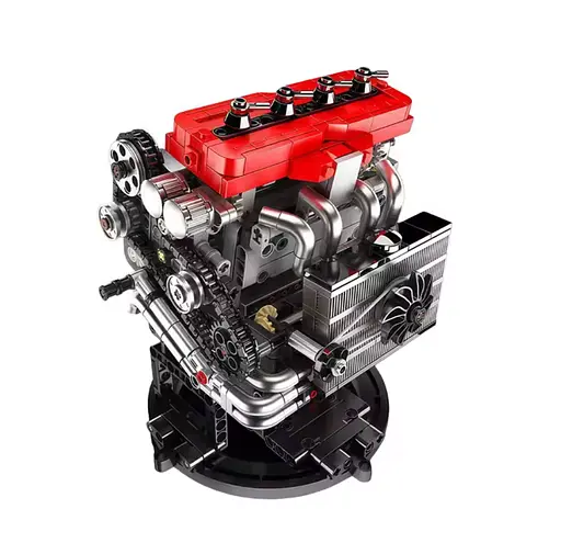 Конструктор двигун Mould King Mitsubishi 4G63T Turbocharged Inline-Four Engine L4 10235 моторозований дитячий мотор 811 деталей - фото 1