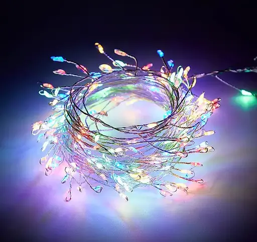 Светодиодная гирлянда капля нить LTL длина 2,5 м 25led батарейки разноцветная RGB - фото 2