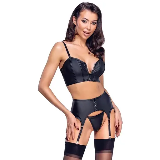 Комплект білизни Cottelli Party zip M (чорний)