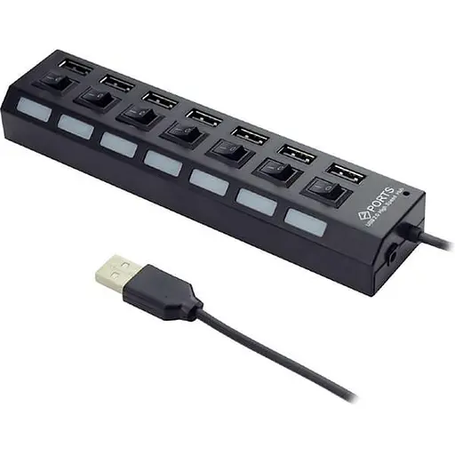 USB-Хаб Gembird 7 ports USB2.0 (UHB-U2P7-03) - фото 1