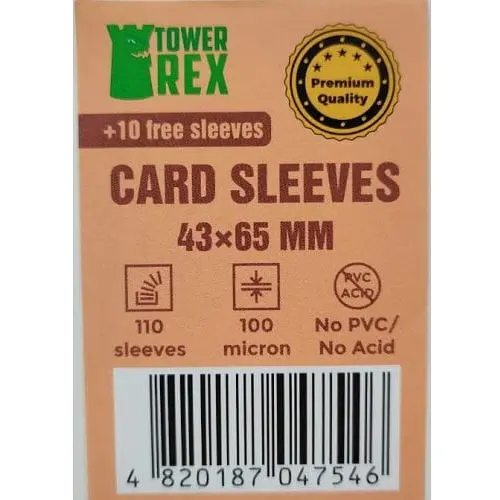 Аксесуар Tower Rex Протектори для карт TowerRex 43 х 65 мм 100 мкм, Mini Chimera, 110 шт. PREMIUM (6249)